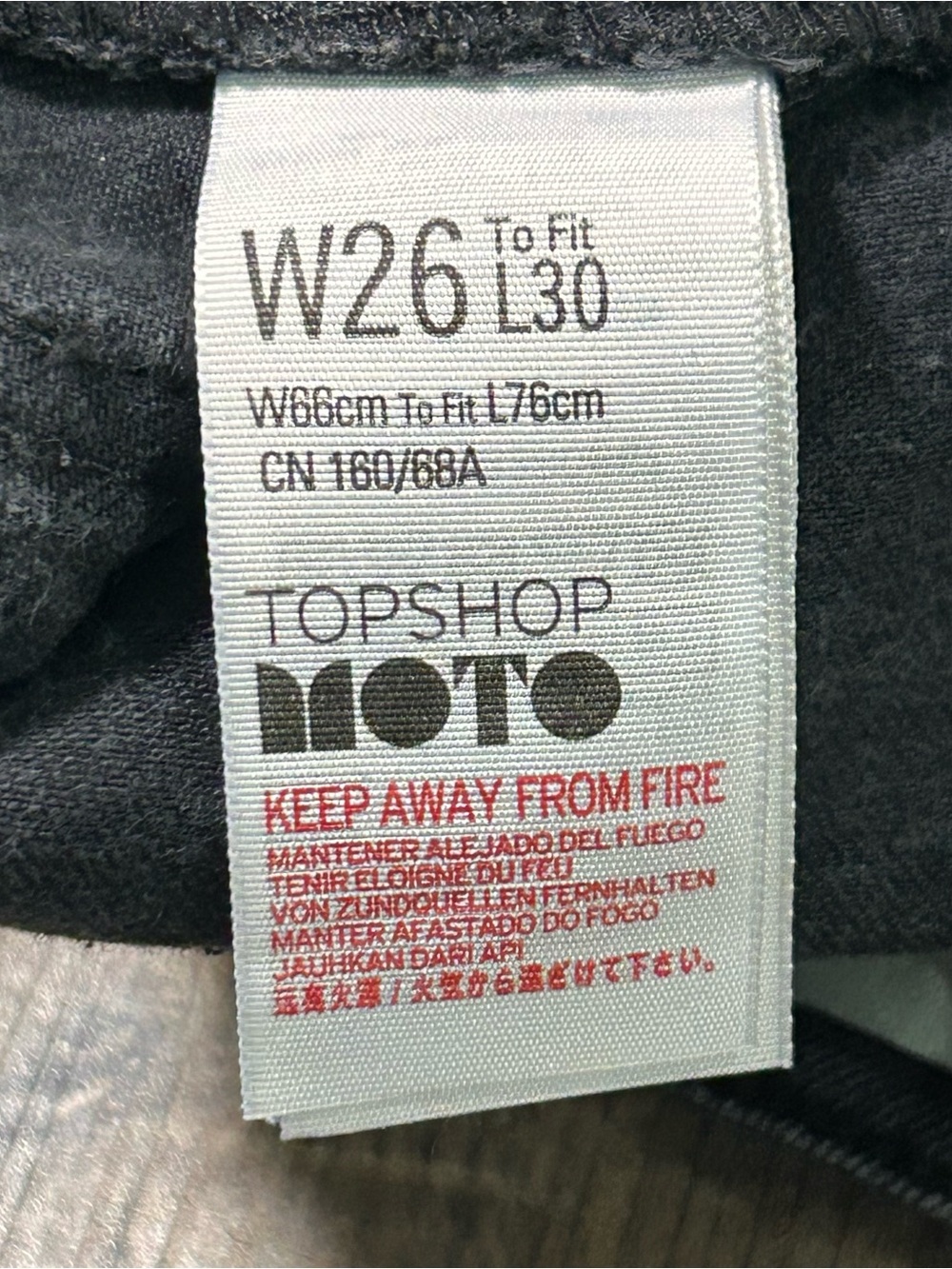 Topshop Moto Dree Cropped Kick Flare Jean Size 26 High Rise Stretch Exposed Zip - Picture 9 of 9